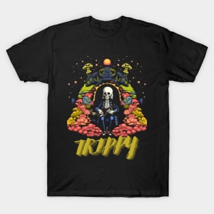 Trippy Retro Psychedelic Skeleton Guitar T-Shirt